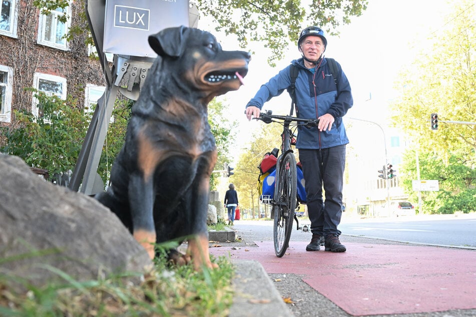 Die tierische Mahnung richtet sich an die Stadtoberen, die Verkehrssituation in der Esslinger Innenstadt zugunsten von Radfahrern und Fußgängern zu verändern.