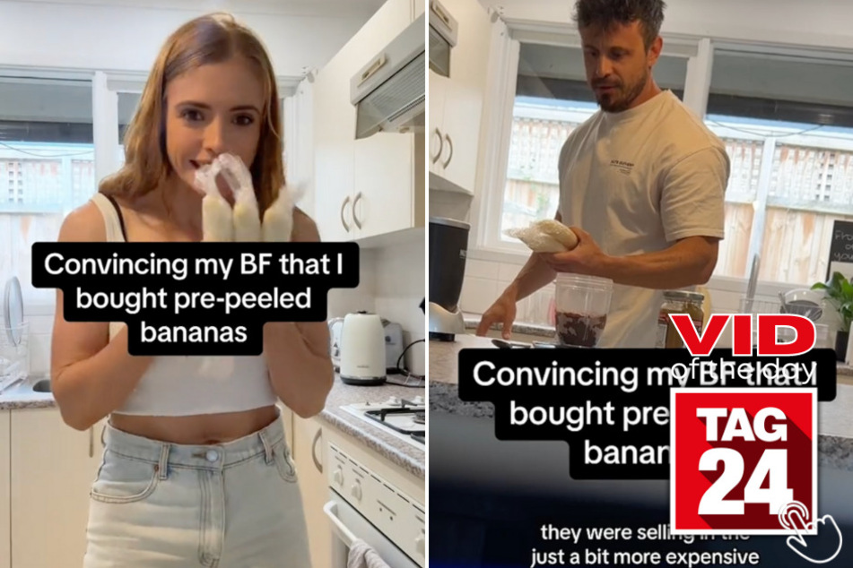 Today's Viral Video of the Day features a girls' hilarious banana prank on her boyfriend!