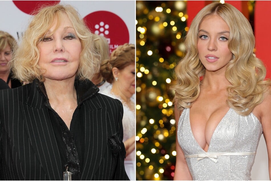 Kim Novak (l) has criticized Sydney Sweeney (r) portraying her in the upcoming biopic, Scandalous, that focuses on Novak's romance with Sammy Davis Jr. in the 1950s.