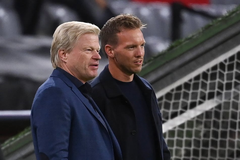 Oliver Kahn (55, l.) zusammen mit Bundestrainer Julian Nagelsmann (37).