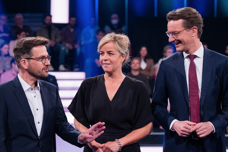 Thomas Kutschaty (53, SPD) Mona Neubaur (44, Grüne) und Henrik Wüst (46, CDU) wollen bei den NRW-Landtagswahlen gewinnen.