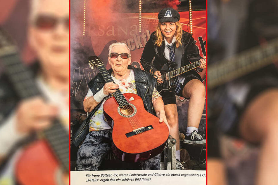 Schafften es auf dem Cover des Kursana-Magazins: Irene Böttger (90) und AC/DC-Rockerin Alexa Tannert (23).