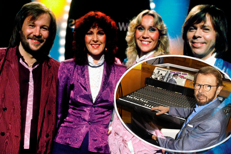 ABBA has been in the studio recording new music, according to member Björn Ulvaeus (inset r.).