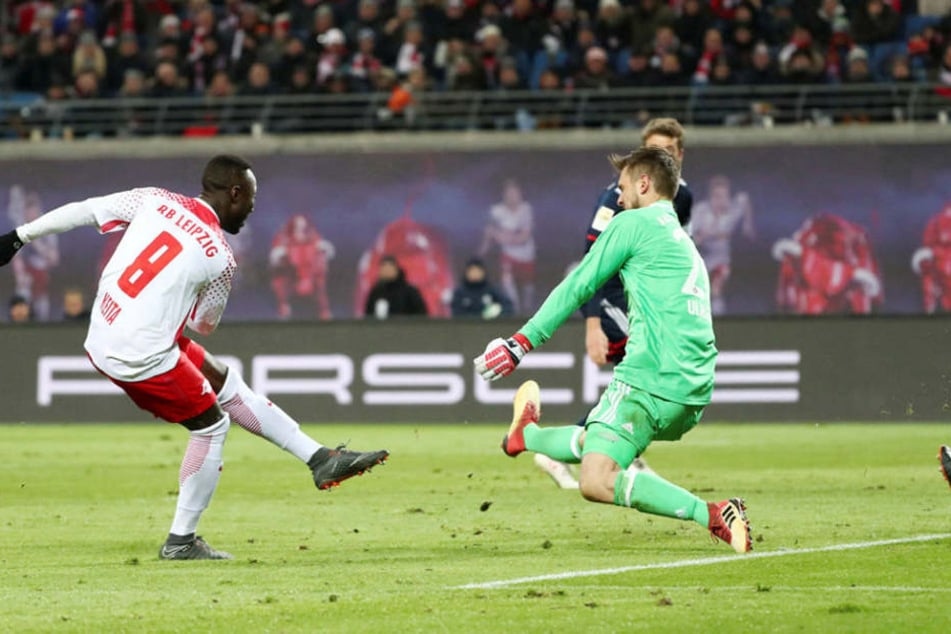 Beim letzten Aufeinandertreffen siegten die Sachsen im März 2:1. Hier erzielte Naby Keita den zwischenzeitlichen Ausgleich gegen Bayerns Sven Ulreich.