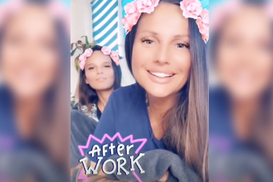 Der Instagram-Screenshot zeigt Rapperin Schwesta Ewa und im Hintergrund ihre Freundin Lea.