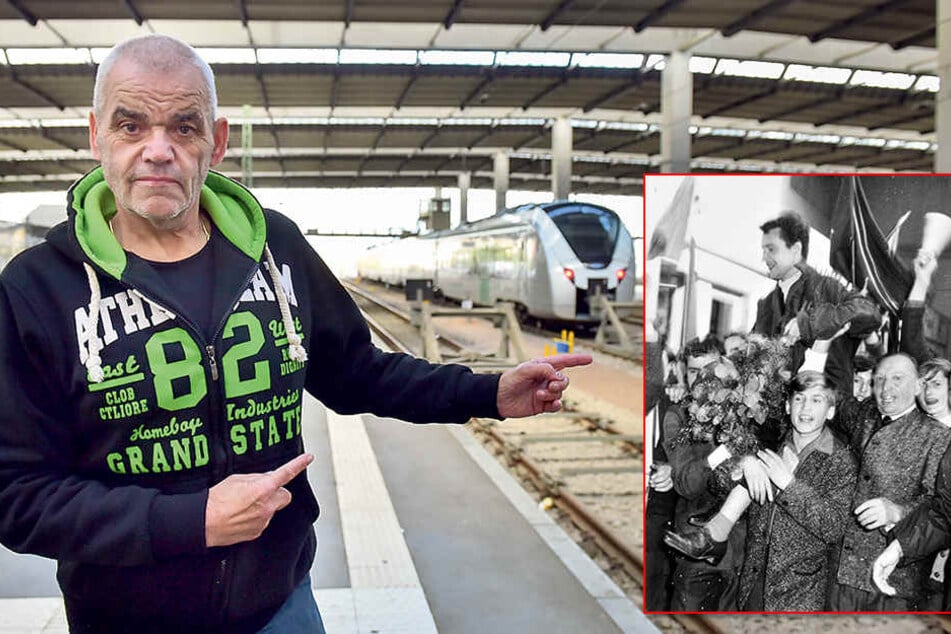 Am Bahnhof erinnerte
sich der Chemnitzer
fast 50 Jahre später
noch einmal an die
große Sause.