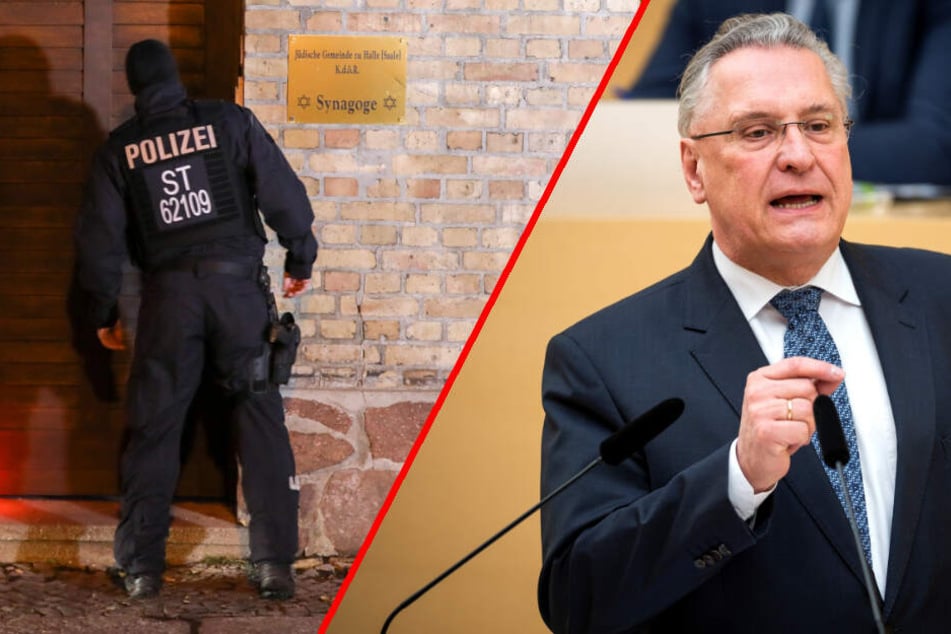 Joachim Herrmann (CSU), Bayerischer Innenminister, sieht die AfD in der Mitverantwortung für die Tat in Halle. (Bildmontage)