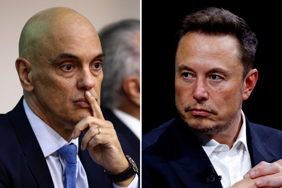 Brazilian Supreme Court Justice Alexandre de Moraes (l.) ordered the suspension of Elon Musk's social media platform X.