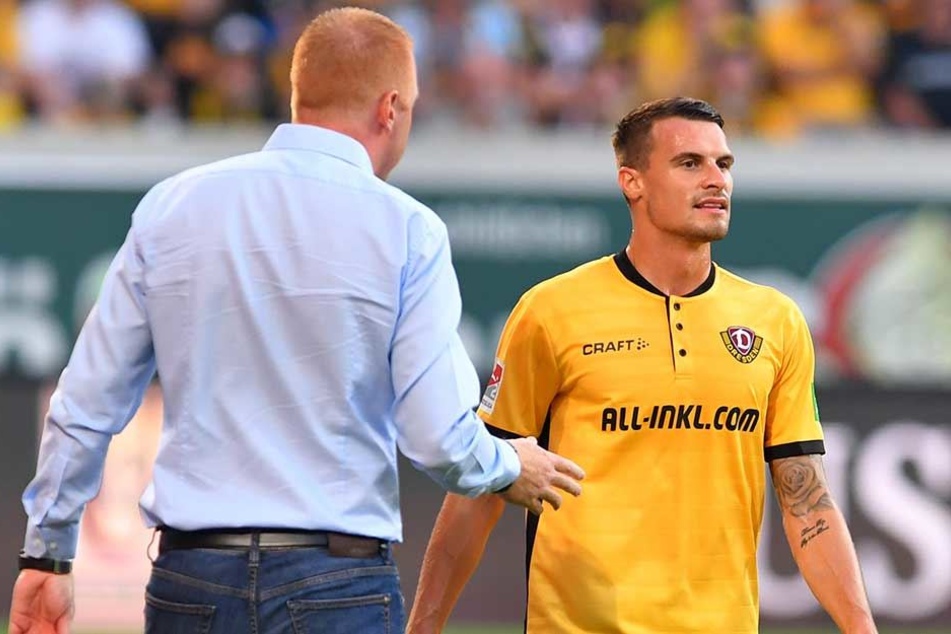 Die Gespräche zwischen Dynamo-Coach Maik Walpurgis (l.) und Verteidiger Philip Heise verliefen in den vergangenen Tagen nicht sehr harmonisch.