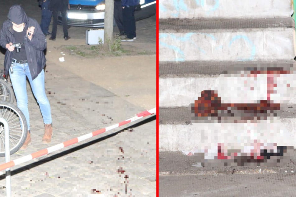 Die Kriminalpolizei sicherte die Spuren des Messerangriffs.