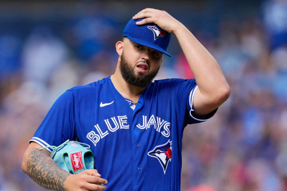 Alek Manoah (25) von den Toronto Blues Jays konnte nicht glauben, was er gerade getan hat.