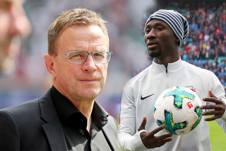 RB-Sportdirektor Ralf Rangnick (l.) sagte der Mannschaft im Sommer, dass kein Spieler abgegeben werde - auch nicht Naby Keita (r.).