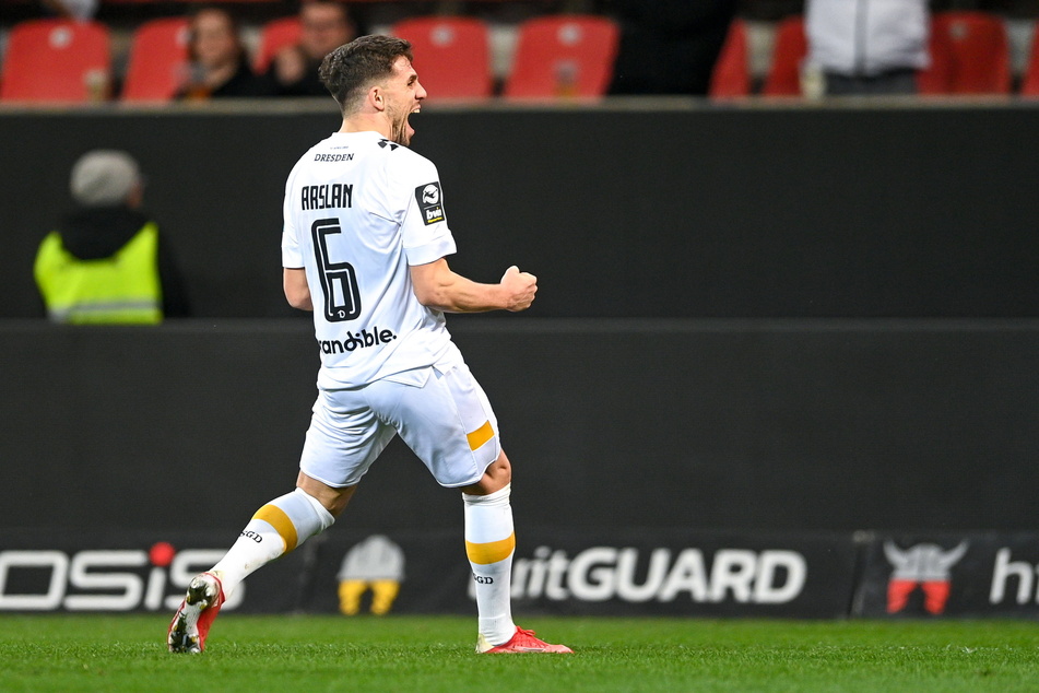 Der beste Torjäger der Liga: In Ingolstadt konnte Ahmet Arslan bereits seinen 16. Treffer in Punktspielen für Dynamo bejubeln.