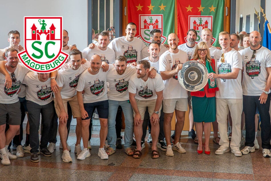 Deutscher Meister! Spieler vom SC Magdeburg im Rathaus geehrt