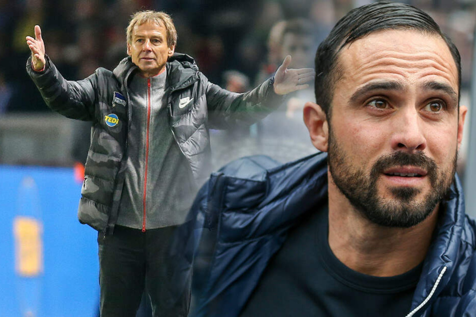 Klinsmann-Nachfolger Alexander Nouri (r) steht gegen Fortuna Düsseldorf unter Druck.