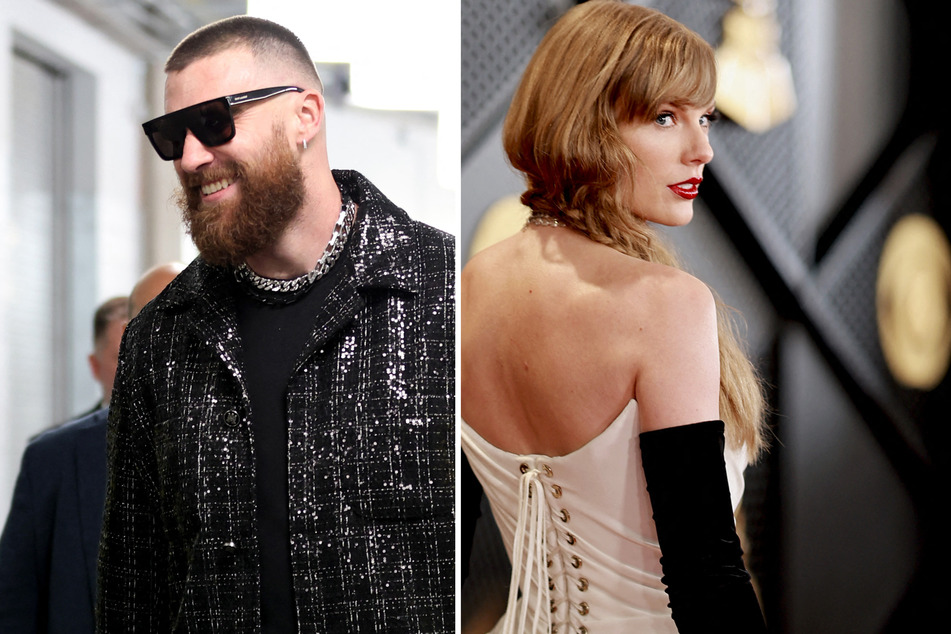Taylor Swift (r.) and Travis Kelce managed to escape the cameras as they enjoyed a night out on Oscars Sunday.
