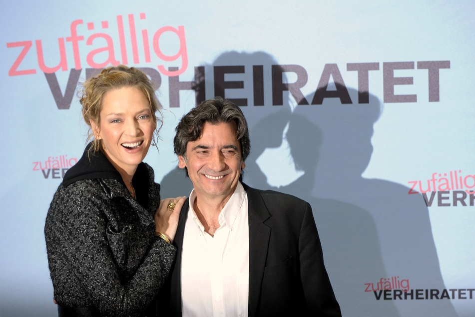 Griffin Dunne (68, r.) zusammen mit Schauspielerin Uma Thurman (53, l.). (Archivbild)