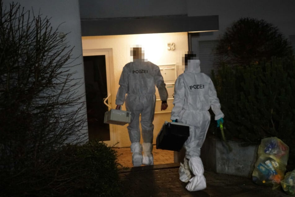 Spurensicherung der Polizei am Montagabend.
