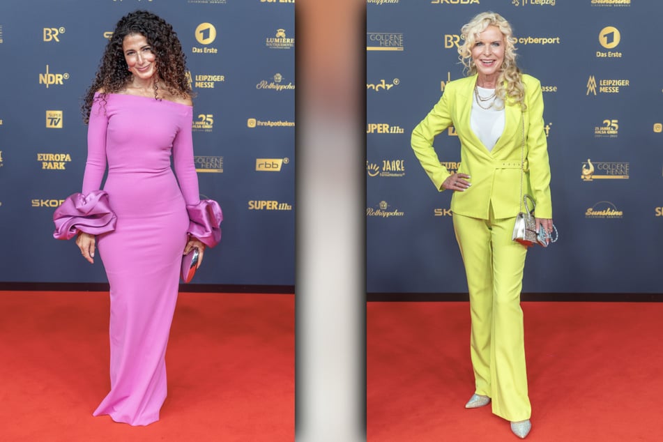 Marwa Eldessouky (43, l.) setzte auf knallpink, während Moderatorin Victoria "Vicky" Herrmann (57) einen Anzug in gelb trug.