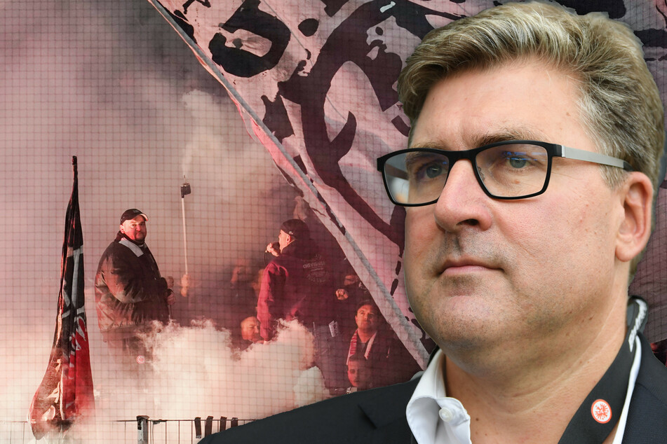 Die Fotomontage zeigt Eintracht-Frankfurt-Vorstandsmitglied Axel Hellmann (48).