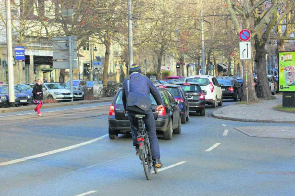 Die Bautzner Straße wird im Sommer fahrradfreundlicher: Hier soll unter anderem ein neuer Radweg entstehen.
