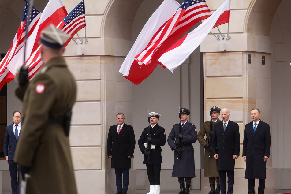US President Joe Biden met with Polish President Andrzej Duda (r.) on Tuesday.