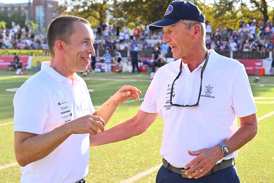 Für Geschäftsführer Jörg Dreßler (l.) und Headcoach Greg Seamon sind beide Spiele wichtige Tests.