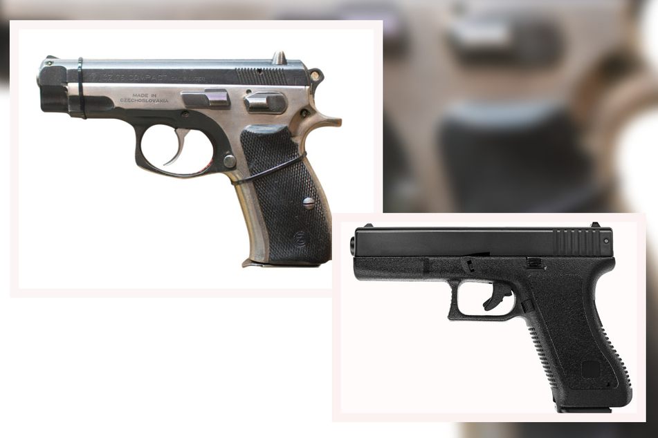 Bei Sachsens Sportschützen besonders beliebt: die Česká CZ 75 (links). Preiswert und durch den verbauten Kunststoff besonders leicht: die Glock 17 (rechts) ist auf Sachsens Schießständen auch häufig anzutreffen.