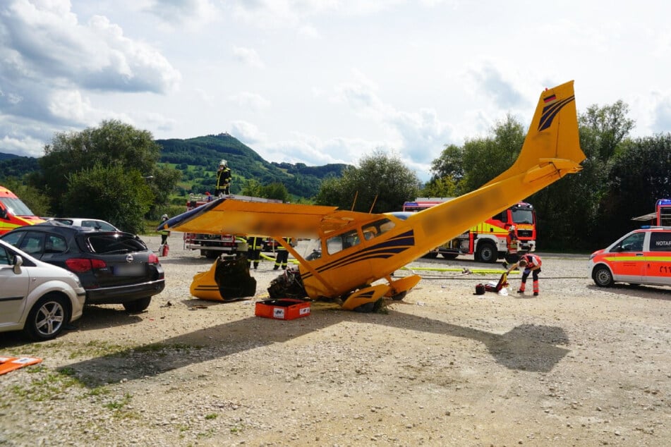 Die verunglückte Maschine am Mittwoch.