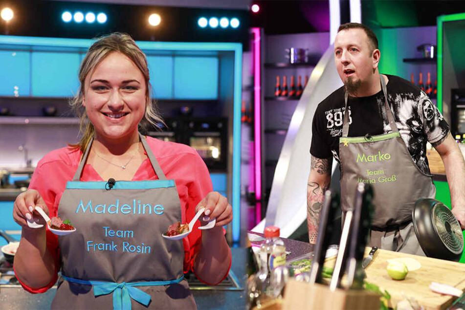 Marko (36) macht klare Ansagen in seinem Team, schließlich ist er gelernter Koch. Madeline (26) kocht im Team von Coach Frank Rossin, stolz zeigt sie ihre Löffel-Gerichte.