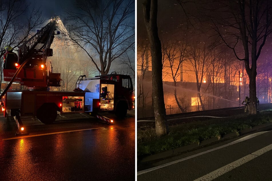 Flammen-Inferno in Sägewerk: Feuerwehr mit mehr als 200 Kräften im Großeinsatz