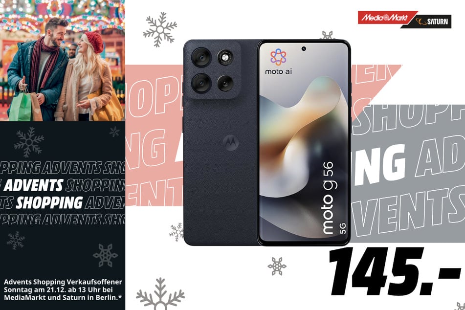 Motorola-Smartphone moto g56 (5G, 256 GB) für 145 Euro.