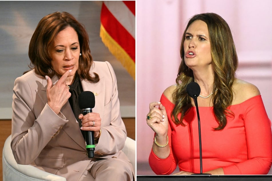 Arkansas Governor Sarah Huckabee Sanders (r.) has been receiving criticism after the mocked Vice President Kamala Harris for not having children.