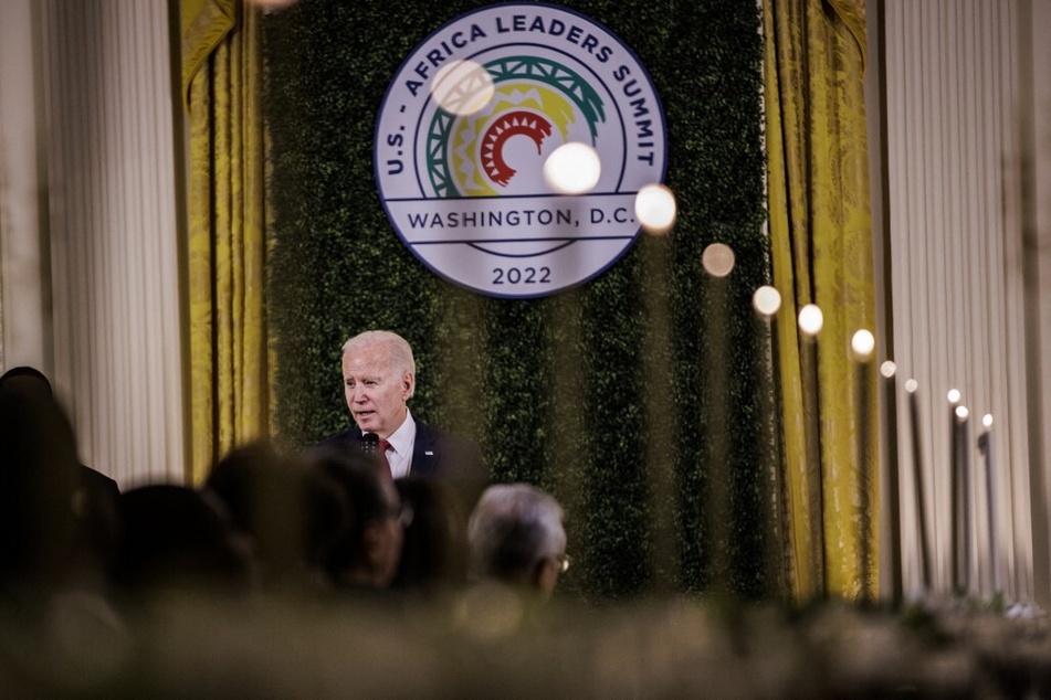 President Joe Biden delivers a toast before a dinner at the White House during the US-Africa Leaders Summit, on December 14, 2022.