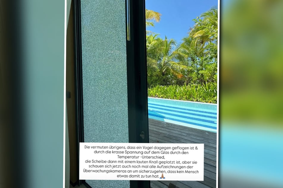Offenbar ist die Fensterscheibe durch einen Unfall zerstört worden, wie der Influencer am Montagmorgen berichtete.