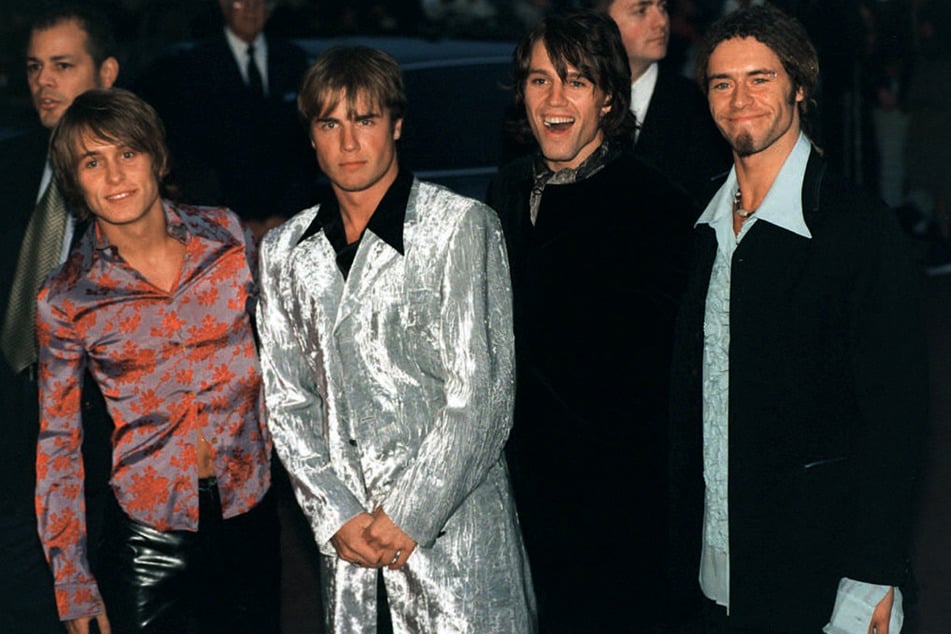 29. August 1995: "Take That" mit Mark Owen (l-r), Gary Barlow, Jason Orange und Howard Donald kommen zu den National Television Awards in London.