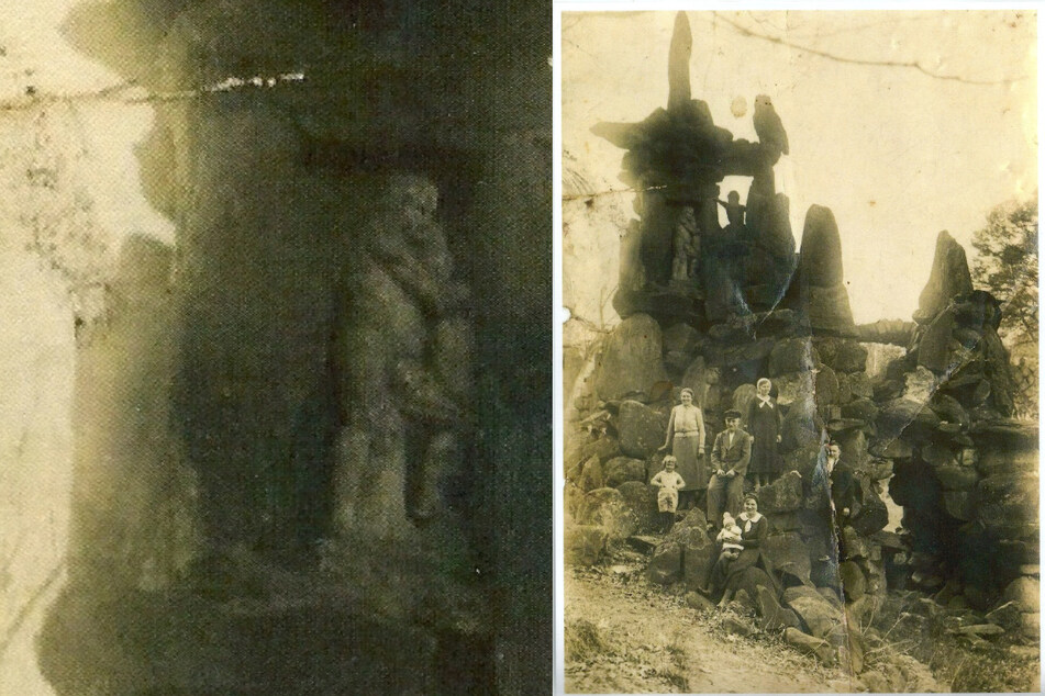 Eine von nur zwei existierenden historischen Aufnahmen. Dass oben links die Herkules-Figur zu sehen ist, wurde aber erst durch den Fund im vergangenen Jahr klar.