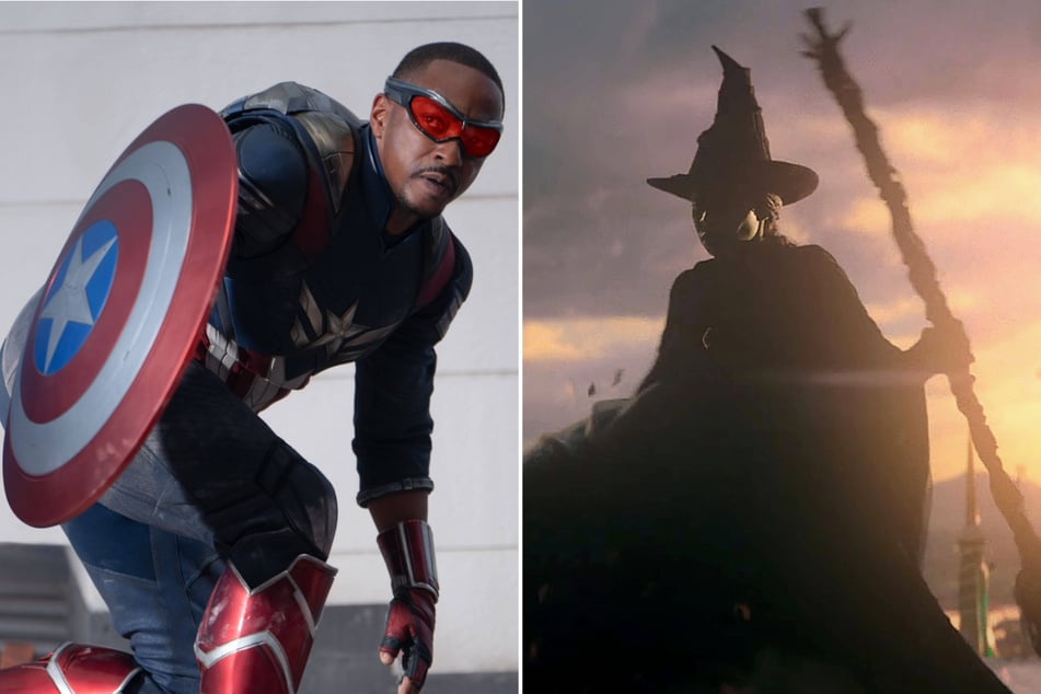 Franchises continue to dominate with Captain America: Brave New World (l.) and Wicked: For Good (r.) in 2025.