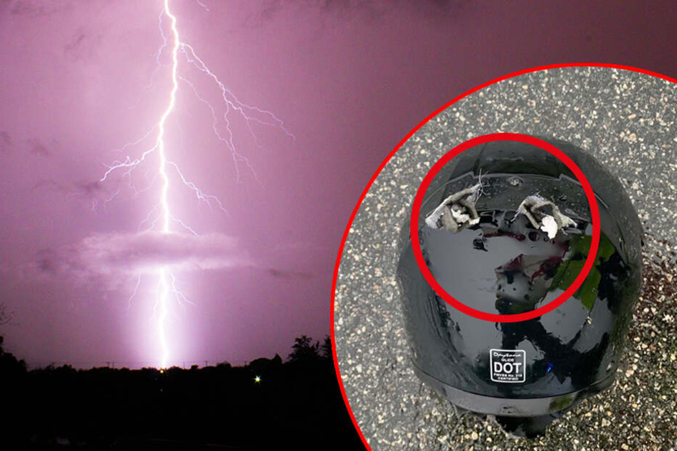 Gewitter-Blitz bohrt sich durch Motorradhelm: Fahrer tot!