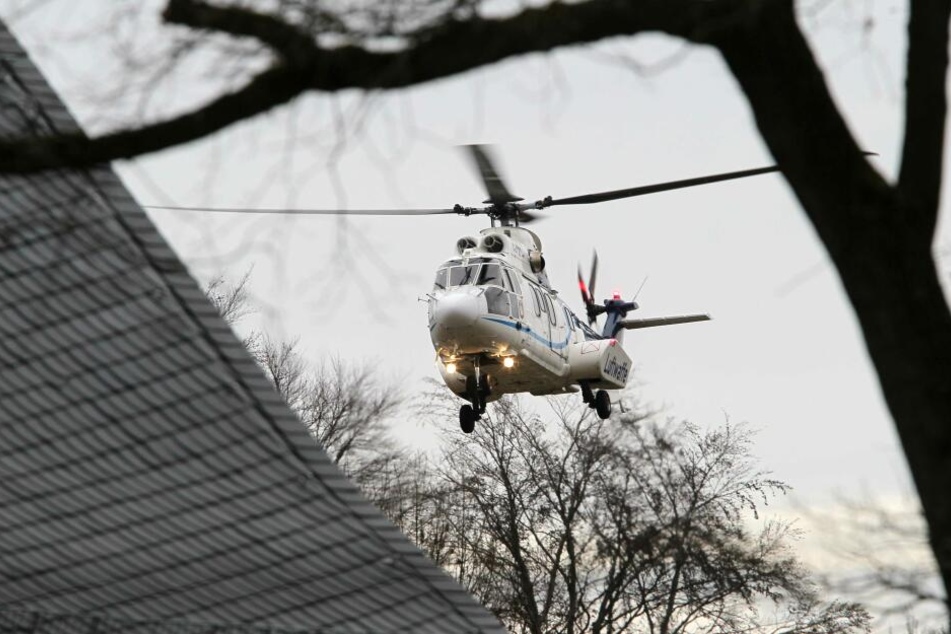 Die Kanzlerin kam mit einem Helikopter der Luftwaffe in Chemnitz eingeflogen.