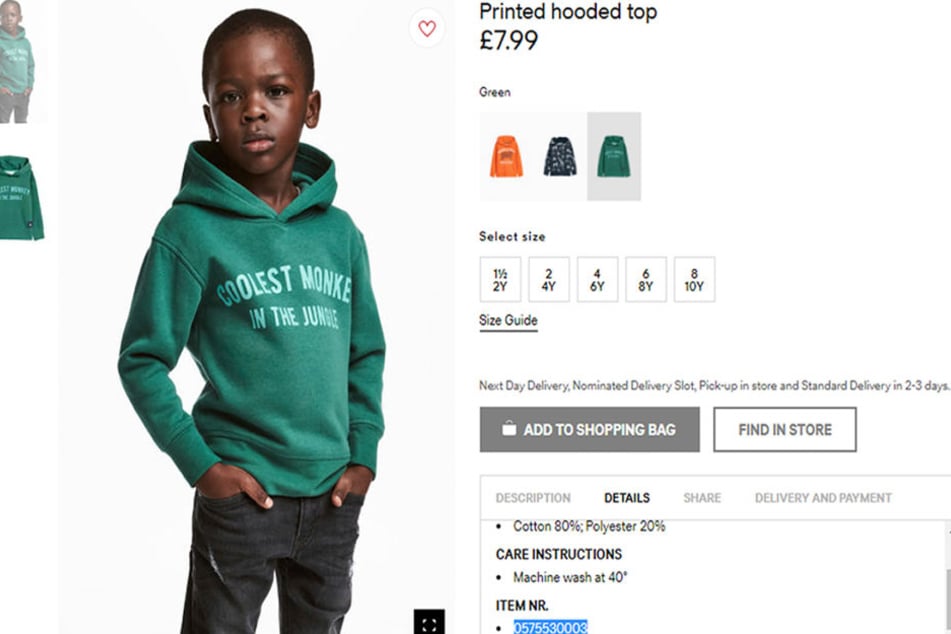 Mit dieser Anzeige im Online-Shop sorgte H&M für einen gewaltigen Rassismus-Shitstorm.