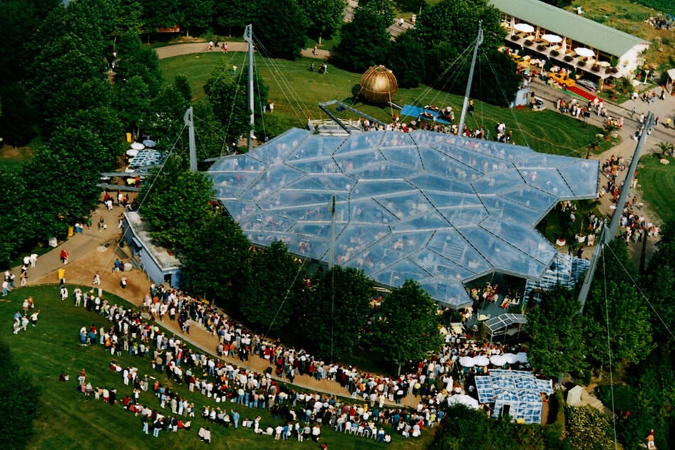 Das "Fernsehgarten"-Gelände auf dem Mainzer Lerchenberg: Zweimal musste die Show wegen eines Unwetters abgebrochen und ins Studio verlegt werden.
