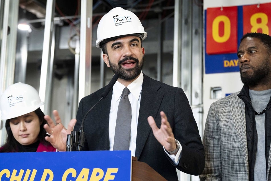 New York Mayor Zohran Mamdani speaks at a press conference about the opening of a child care program for city employees at the David Dinkins Municipal Building on March 30, 2026.