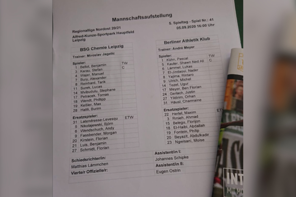 Chemie-Trainer Jagatic wechselte im Vergleich zum letzten Spiel auf drei Positionen.