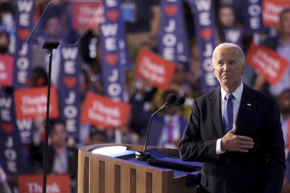 Biden receives huge convention ovation as Democrats bid farewell