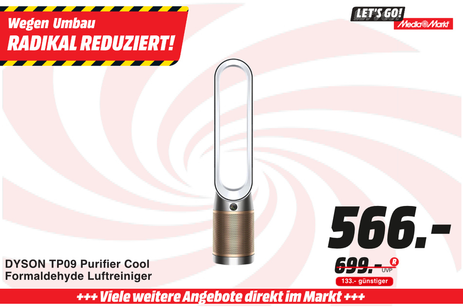 Dyson-Luftreiniger für 566 statt 699 Euro.