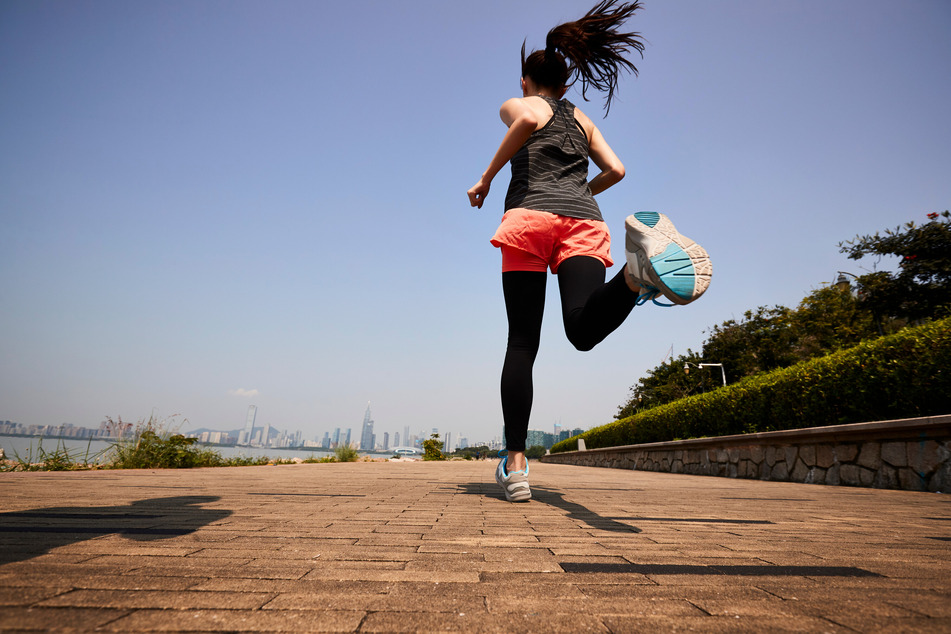Many joggers run with headphones and listening to music, which can motivate and help to keep up the pace.