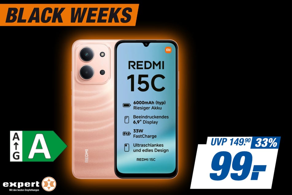 Xiaomi Redmi 15C
für 99 statt 149,90 Euro.