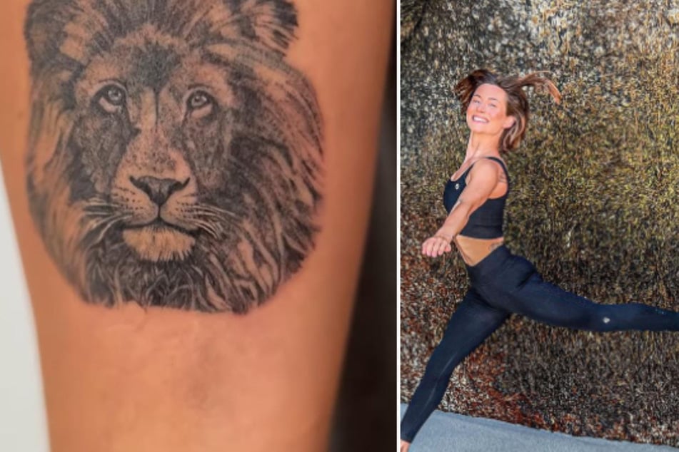 Das neue Löwen-Tattoo trägt Jennifer Lange (28) jetzt am Arm.