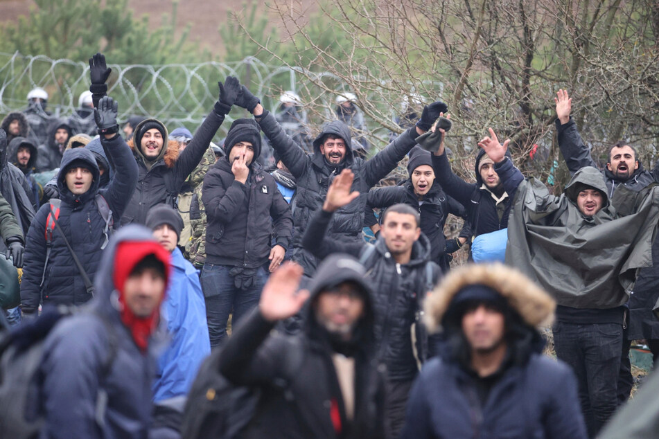 Migranten an der Grenze zwischen Polen und Weißrussland.